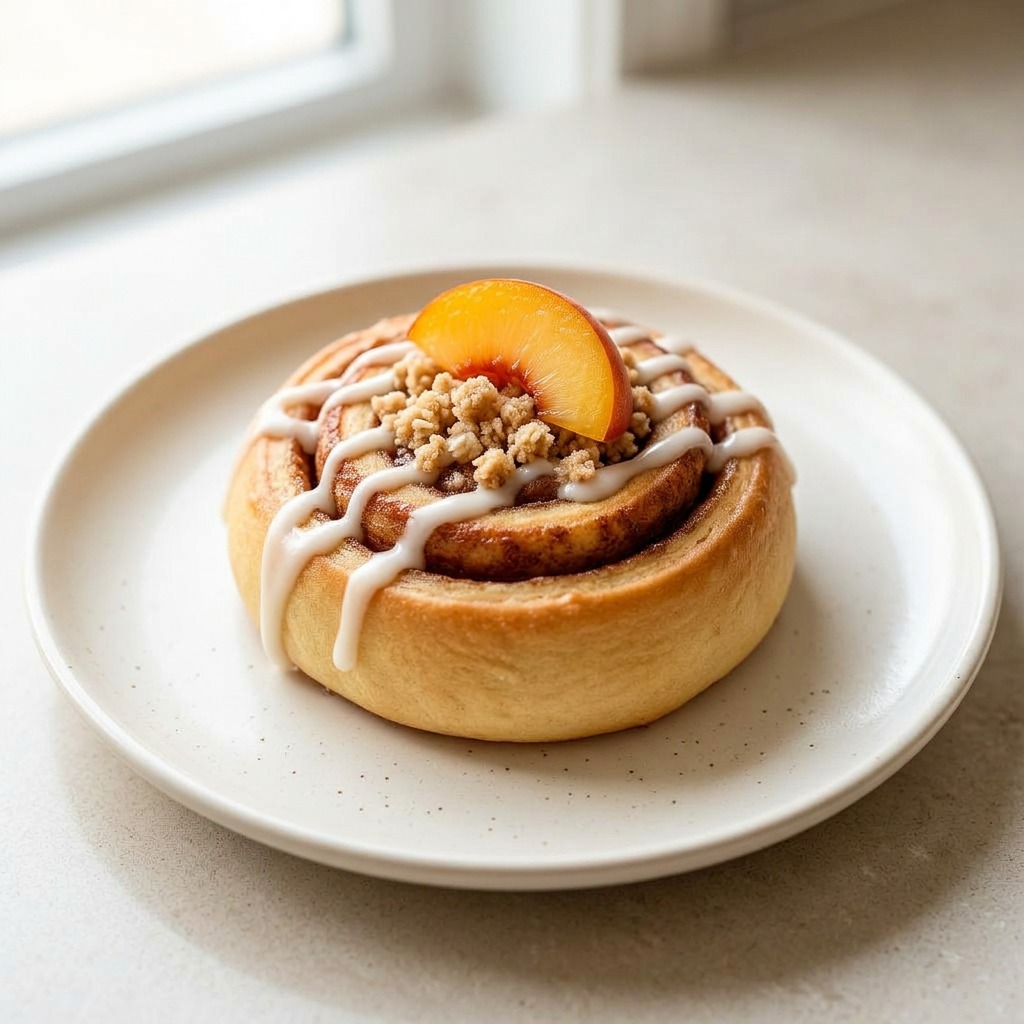 Peach Cobbler Cinnamon Roll